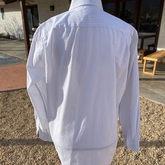 Ben Sherman White Pin Striped Button Down Shirt EUC Medium - Picture 2 of 5
